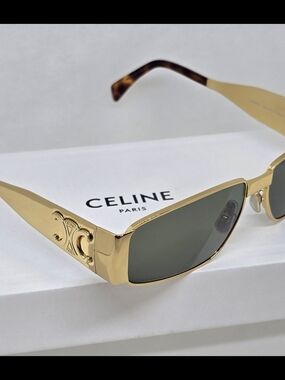 Celine Paris Gold METAL Sunglass NEW 100% AUTHENTIC